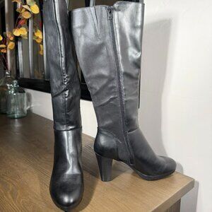 White Mountain Black Heeled Knee-High Boots – Never Worn